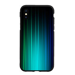 Чехол iPhone XS Max матовый Радужные неоновые свечения, цвет: 3D-черный