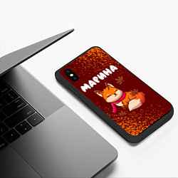 Чехол iPhone XS Max матовый Марина осенняя лисичка, цвет: 3D-черный — фото 2
