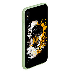 Чехол iPhone XS Max матовый Брюс Ли в стиле поп арт, цвет: 3D-салатовый — фото 2