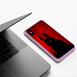 Чехол iPhone XS Max матовый Evil Rabbit, цвет: 3D-сиреневый — фото 2