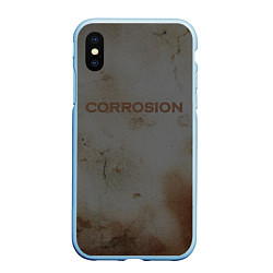 Чехол iPhone XS Max матовый Corrosion - рыжая ржавчина, цвет: 3D-голубой