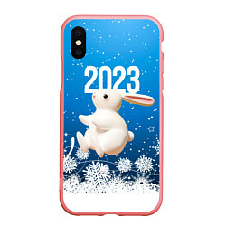 Чехол iPhone XS Max матовый Белый большой кролик, цвет: 3D-баблгам