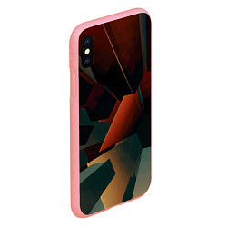 Чехол iPhone XS Max матовый Геометрические абстрактные линии и столбы, цвет: 3D-баблгам — фото 2