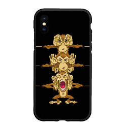 Чехол iPhone XS Max матовый Слышу, вижу, говорю, цвет: 3D-черный