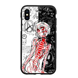 Чехол iPhone XS Max матовый Рей Аянами - dead inside mood, цвет: 3D-черный