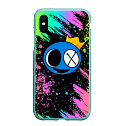 Чехол iPhone XS Max матовый Rainbow Friends: Blue, цвет: 3D-мятный