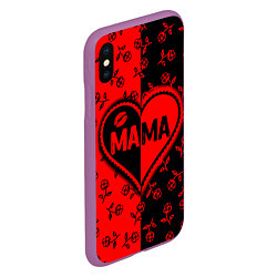 Чехол iPhone XS Max матовый Мама в сердце, цвет: 3D-фиолетовый — фото 2