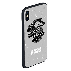 Чехол iPhone XS Max матовый Символ 2023 года черный водяной кролик, цвет: 3D-черный — фото 2