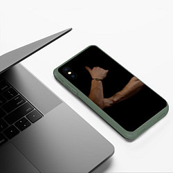 Чехол iPhone XS Max матовый Руки в темноте, цвет: 3D-темно-зеленый — фото 2