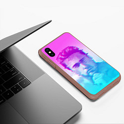 Чехол iPhone XS Max матовый Гачимучи Билли Херрингтон глитч, цвет: 3D-коричневый — фото 2