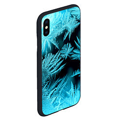 Чехол iPhone XS Max матовый Голубой лед - иней, цвет: 3D-черный — фото 2