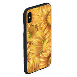 Чехол iPhone XS Max матовый Подсолнухи, цвет: 3D-черный — фото 2