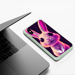 Чехол iPhone XS Max матовый Кролик 3Д арт, цвет: 3D-салатовый — фото 2