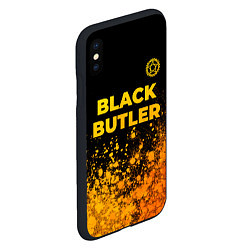 Чехол iPhone XS Max матовый Black Butler - gold gradient: символ сверху, цвет: 3D-черный — фото 2