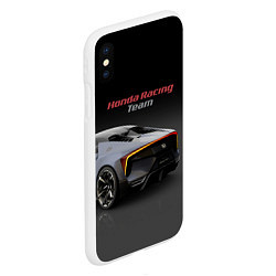 Чехол iPhone XS Max матовый Honda Racing Team - Japan, цвет: 3D-белый — фото 2