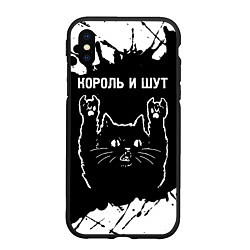 Чехол iPhone XS Max матовый Группа Король и Шут и рок кот, цвет: 3D-черный