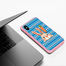 Чехол iPhone XS Max матовый Заяц и морковка, цвет: 3D-баблгам — фото 2