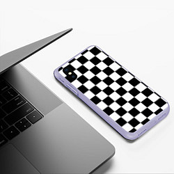 Чехол iPhone XS Max матовый Шахматные клетки - текстура, цвет: 3D-светло-сиреневый — фото 2