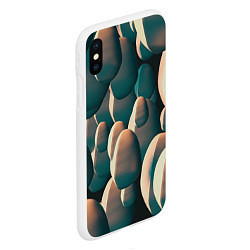 Чехол iPhone XS Max матовый Множество абстрактных летающих камней, цвет: 3D-белый — фото 2