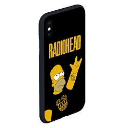 Чехол iPhone XS Max матовый Radiohead Гомер Симпсон рокер, цвет: 3D-черный — фото 2