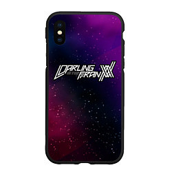 Чехол iPhone XS Max матовый Darling in the FranXX gradient space, цвет: 3D-черный