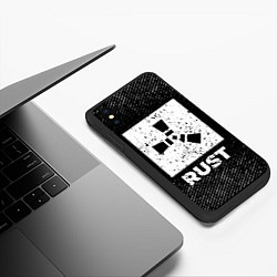 Чехол iPhone XS Max матовый Rust с потертостями на темном фоне, цвет: 3D-черный — фото 2