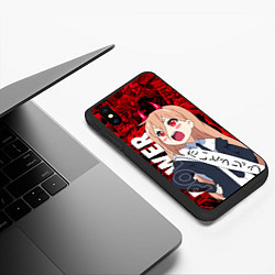 Чехол iPhone XS Max матовый Человек бензопила Пауэр манга, цвет: 3D-черный — фото 2