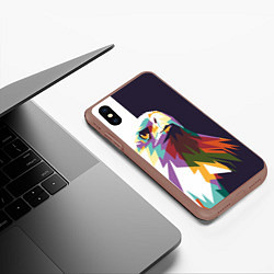 Чехол iPhone XS Max матовый Орел-птица гордая, цвет: 3D-коричневый — фото 2