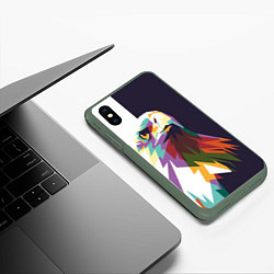 Чехол iPhone XS Max матовый Орел-птица гордая, цвет: 3D-темно-зеленый — фото 2
