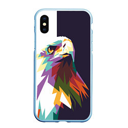 Чехол iPhone XS Max матовый Орел-птица гордая, цвет: 3D-голубой
