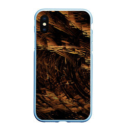 Чехол iPhone XS Max матовый Абстрактные лиственные краски, цвет: 3D-голубой