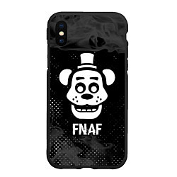 Чехол iPhone XS Max матовый FNAF glitch на темном фоне, цвет: 3D-черный