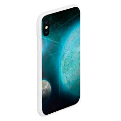 Чехол iPhone XS Max матовый Космос и планеты, цвет: 3D-белый — фото 2