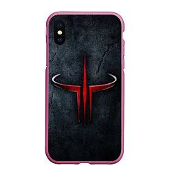 Чехол iPhone XS Max матовый Quake 3 arena, цвет: 3D-малиновый