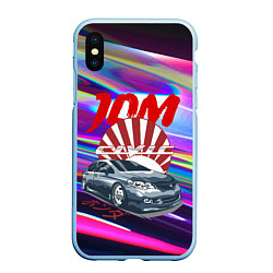 Чехол iPhone XS Max матовый Honda Civic - JDM style, цвет: 3D-голубой