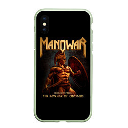 Чехол iPhone XS Max матовый Manowar rock, цвет: 3D-салатовый