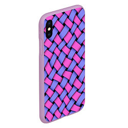 Чехол iPhone XS Max матовый Фиолетово-сиреневая плетёнка - оптическая иллюзия, цвет: 3D-сиреневый — фото 2