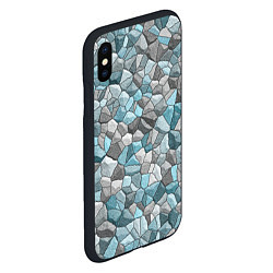 Чехол iPhone XS Max матовый Мозаика из цветных камней, цвет: 3D-черный — фото 2