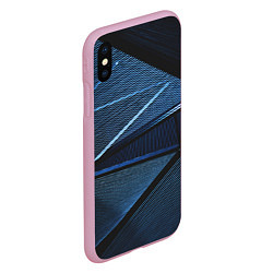 Чехол iPhone XS Max матовый Тёмные геометрические линии и фигуры, цвет: 3D-розовый — фото 2