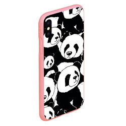 Чехол iPhone XS Max матовый С пандами паттерн, цвет: 3D-баблгам — фото 2