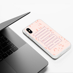 Чехол iPhone XS Max матовый Поля по-вертикали с розовым фоном, цвет: 3D-белый — фото 2