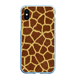 Чехол iPhone XS Max матовый Текстура жирафа, цвет: 3D-голубой