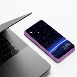 Чехол iPhone XS Max матовый Земной горизонт, цвет: 3D-фиолетовый — фото 2