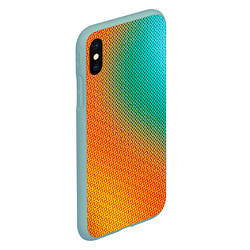 Чехол iPhone XS Max матовый Полутоновый градиент - текстура, цвет: 3D-мятный — фото 2