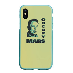 Чехол iPhone XS Max матовый Илон маск оккупант Марса, цвет: 3D-мятный