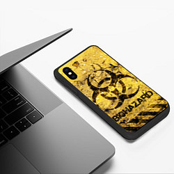 Чехол iPhone XS Max матовый Danger biohazard, цвет: 3D-черный — фото 2