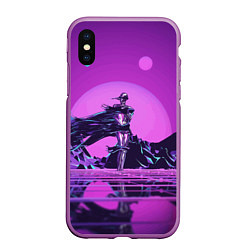 Чехол iPhone XS Max матовый Фантазийный силуэт - vaporwave, цвет: 3D-фиолетовый
