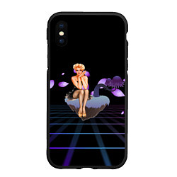 Чехол iPhone XS Max матовый Ретро девушка на острове, цвет: 3D-черный