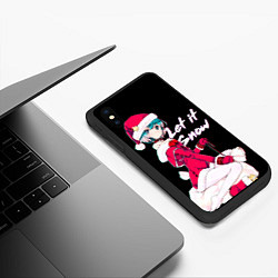 Чехол iPhone XS Max матовый Новогодняя аниме девочка Аянами, цвет: 3D-черный — фото 2