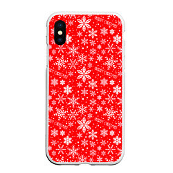 Чехол iPhone XS Max матовый Merry christmas new year, цвет: 3D-белый